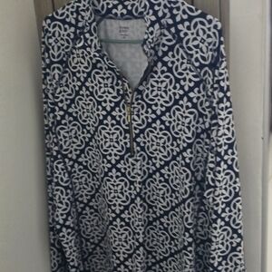 Crown & Ivy Black and White Floral Top